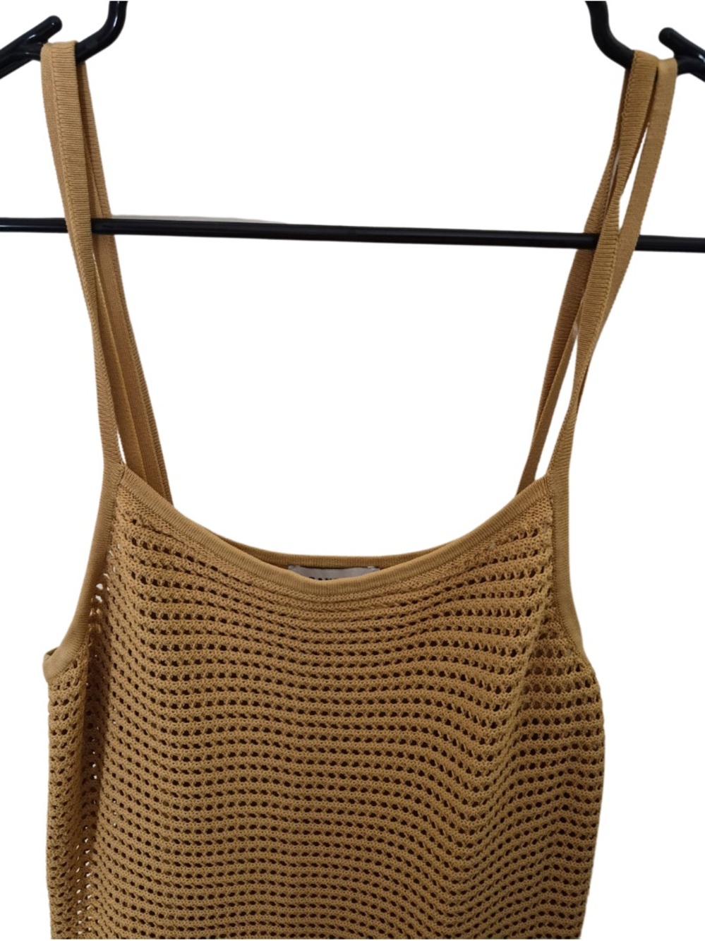 SANDRO Anvers Pointelle Knit Dress in Camel - Picture 6 of 14